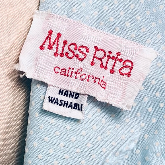 Vintage Ms Rita California Fit & Flare Wide Collar Lace Blue Dress Size S - Picture 13 of 16